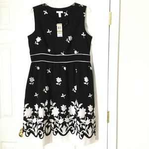 NWT Charter Club Black & White sleeveless dress